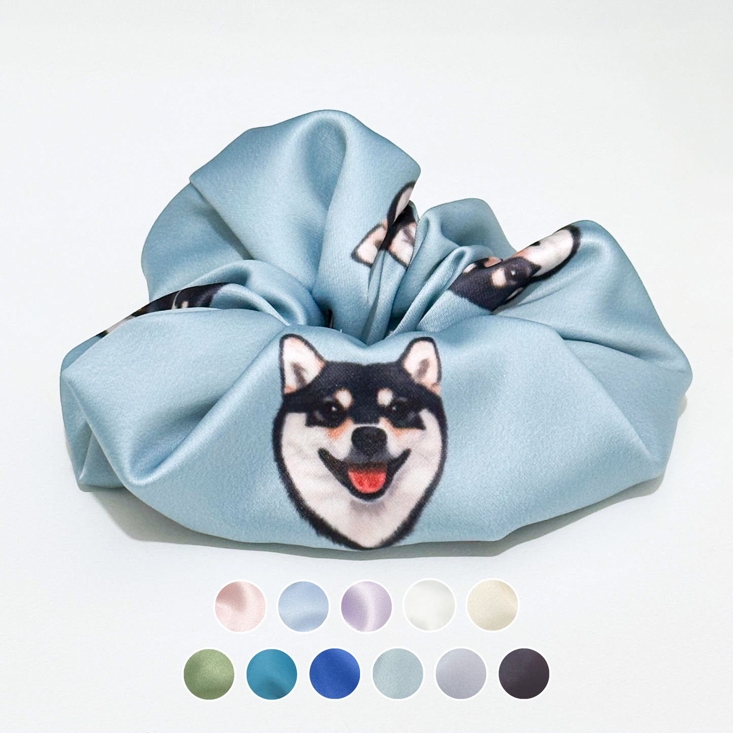 Hair Scrunchie - Black Shiba Inu