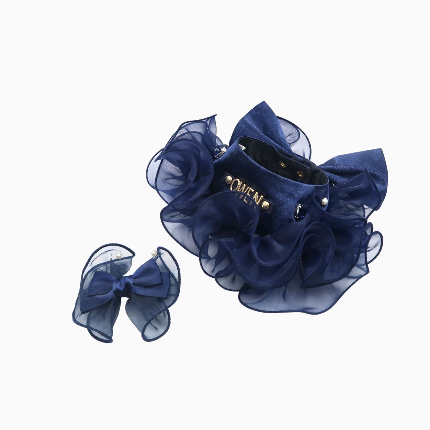 Royal Satin Bloom Sapphire - Custom Pet Bandana