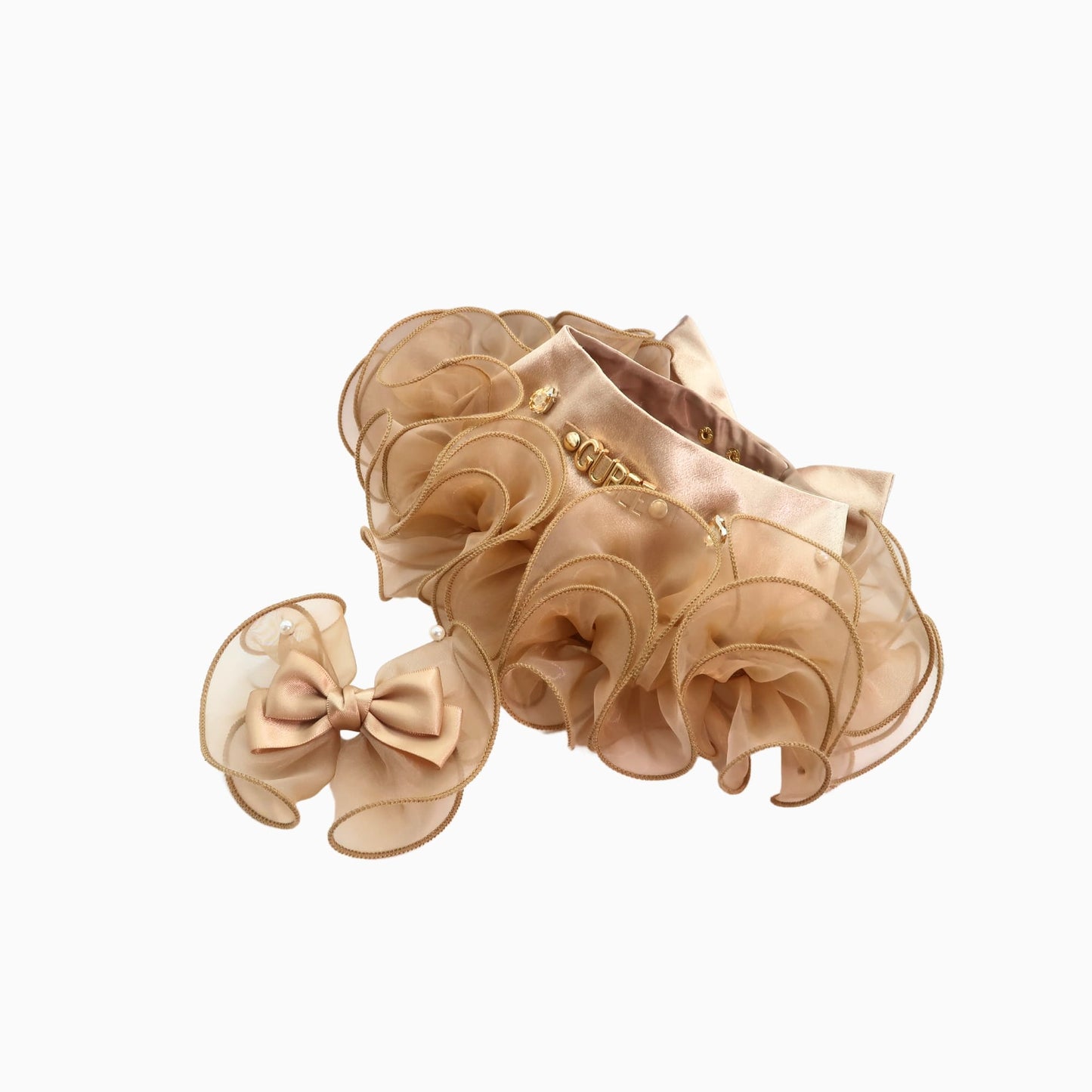 Royal Satin Bloom Champagne - Custom Pet Bandana