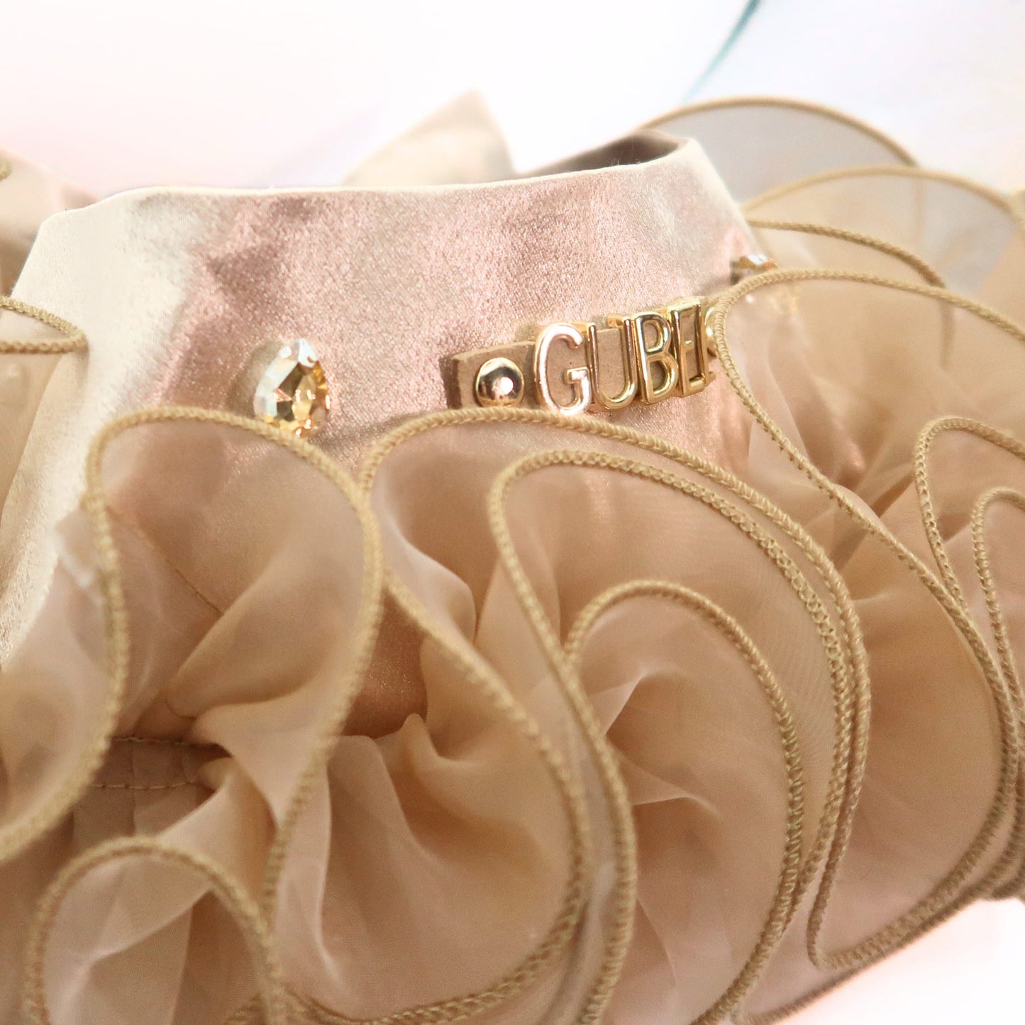 Royal Satin Bloom Champagne - Custom Pet Bandana