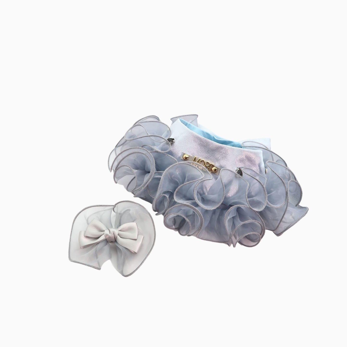 Royal Satin Bloom Grey - Custom Pet Bandana