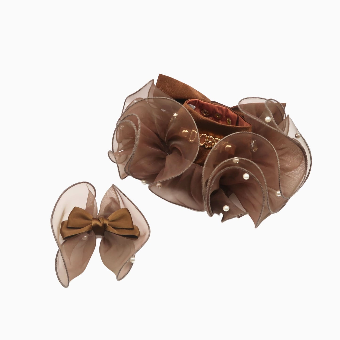 Royal Satin Bloom Chocolate - Custom Pet Bandana