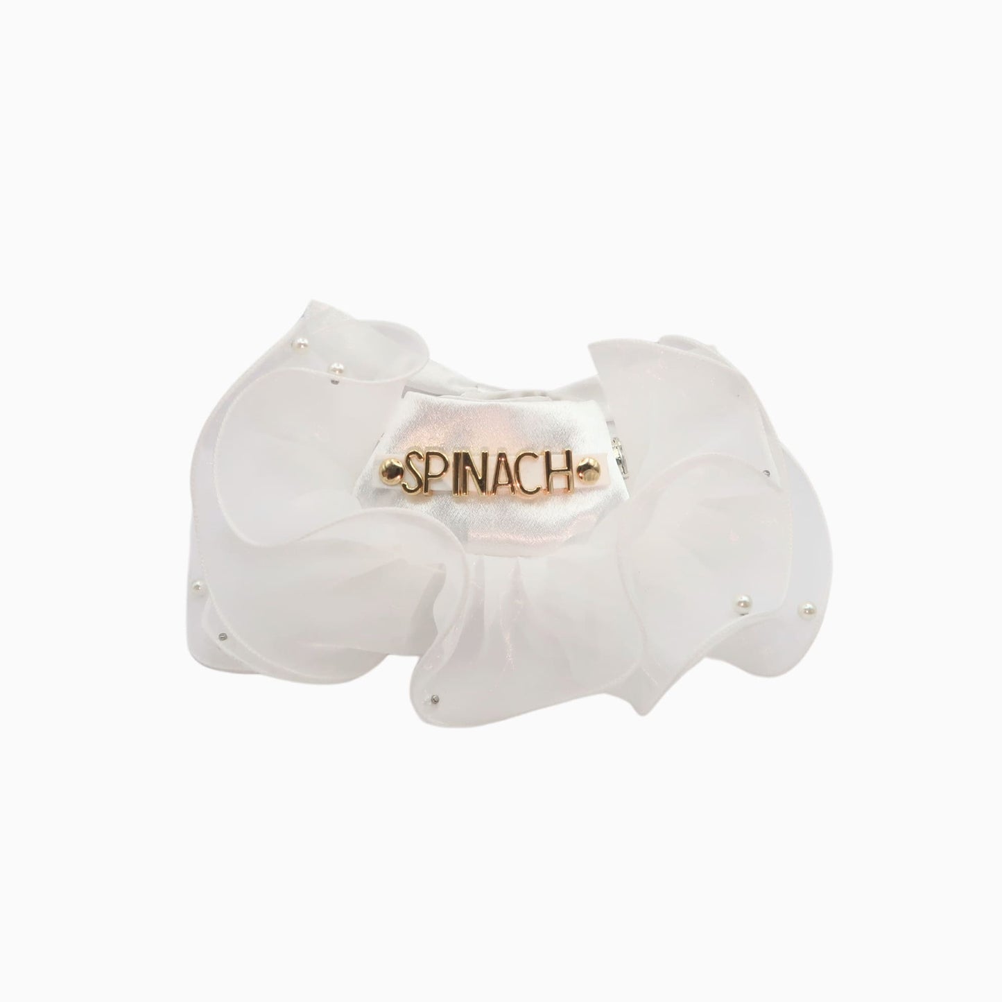 Royal Satin Bloom White - Custom Pet Bandana