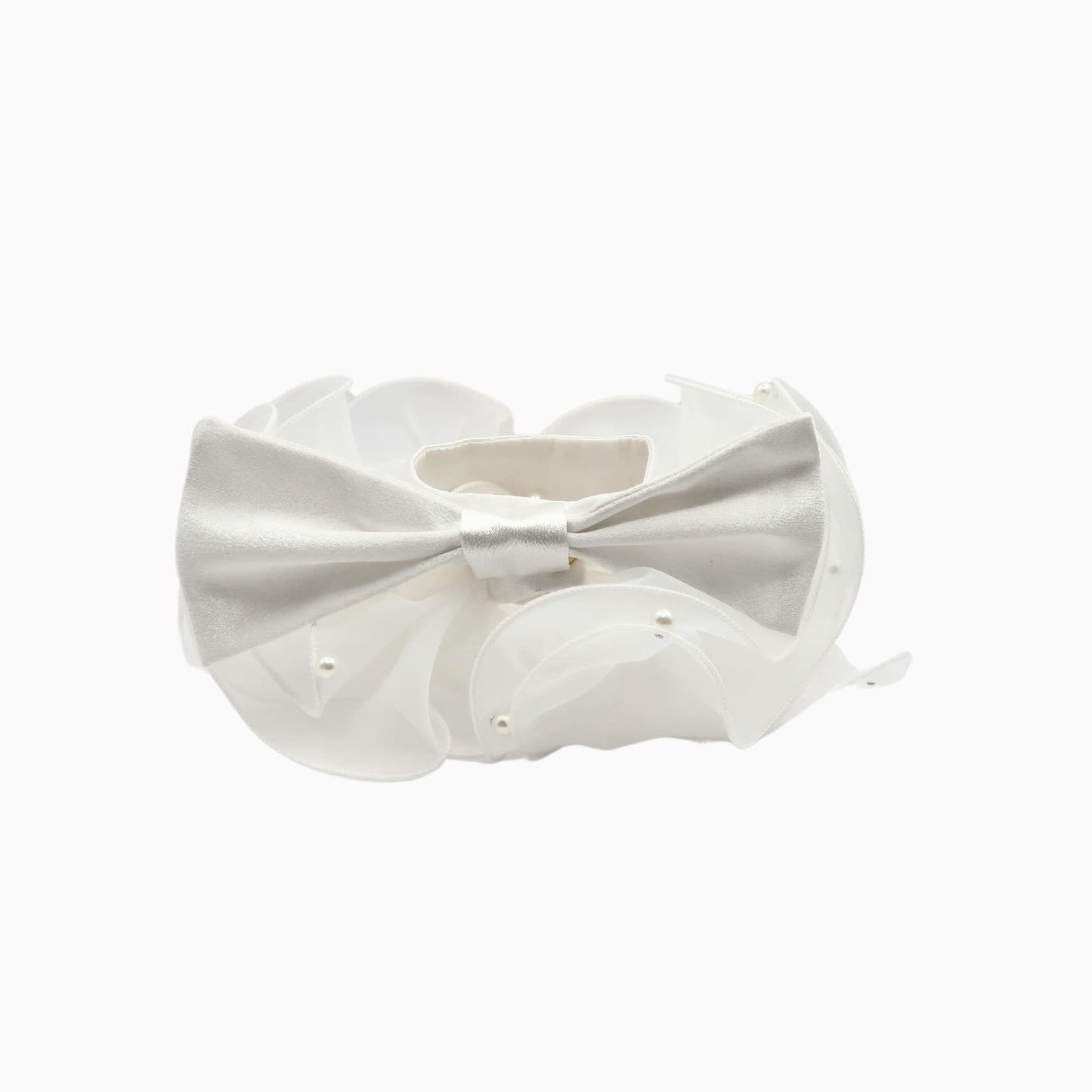 Royal Satin Bloom White - Custom Pet Bandana