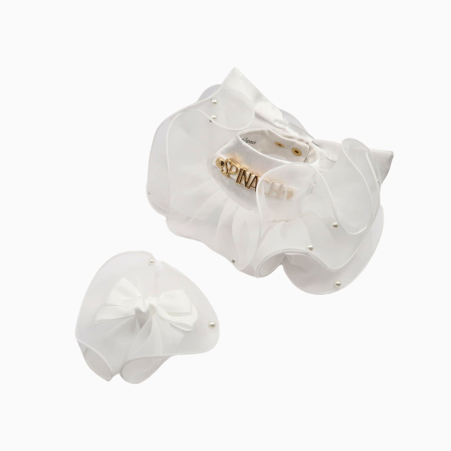 Royal Satin Bloom White - Custom Pet Bandana