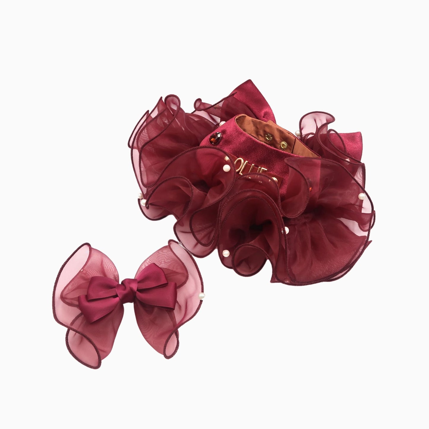 Royal Satin Bloom Ruby - Custom Pet Bandana