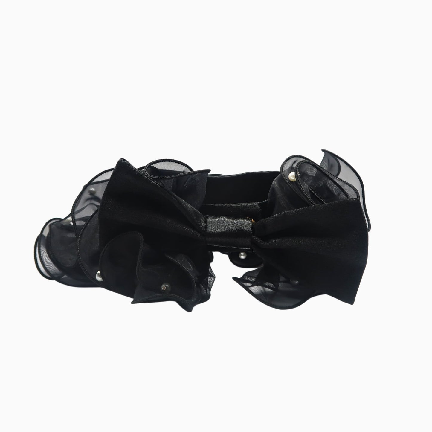 Royal Satin Bloom Black - Custom Pet Bandana
