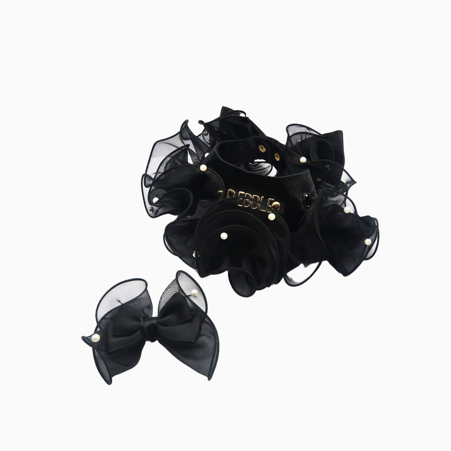Royal Satin Bloom Black - Custom Pet Bandana