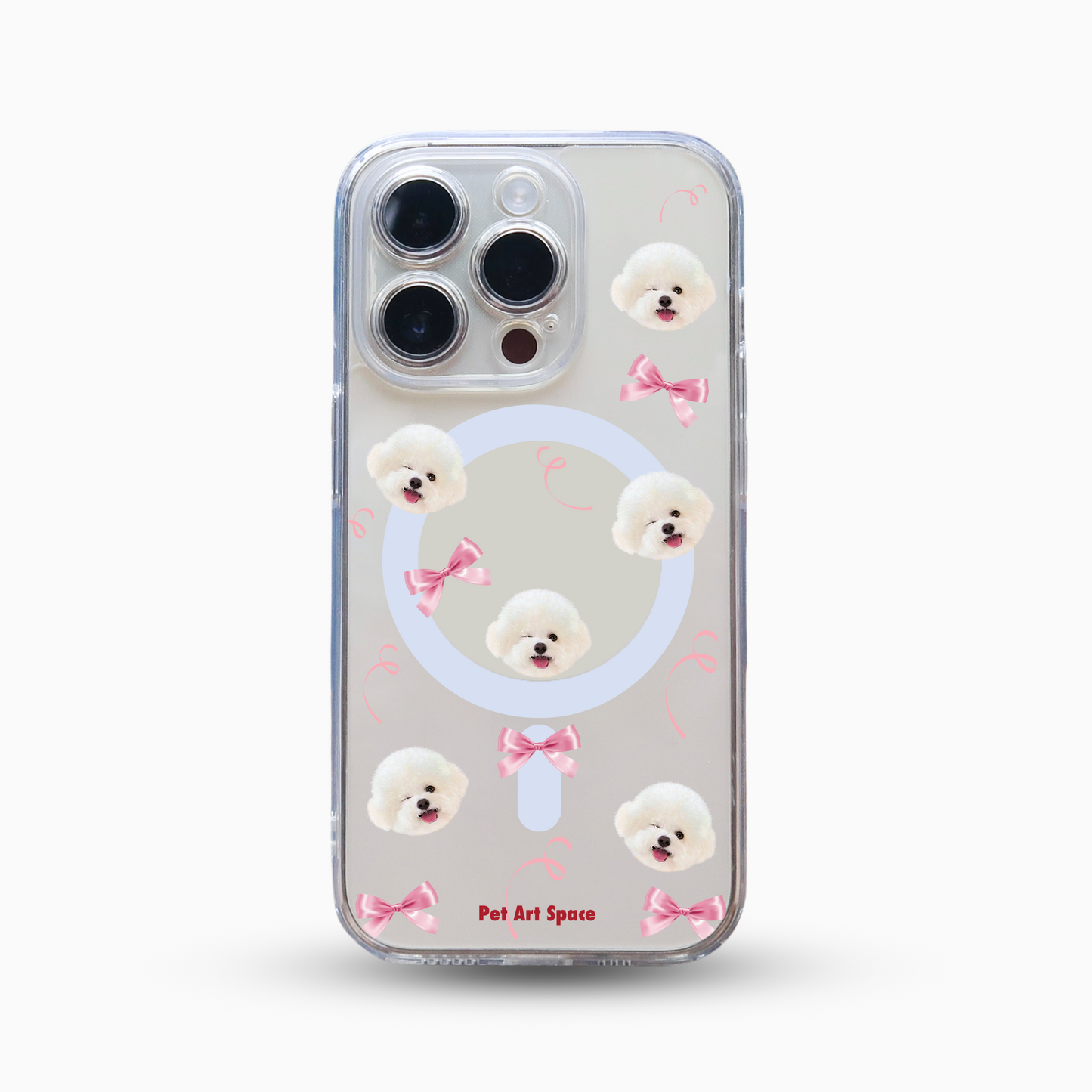 Pink Bow for 1 pet - MagSafe Clear Case