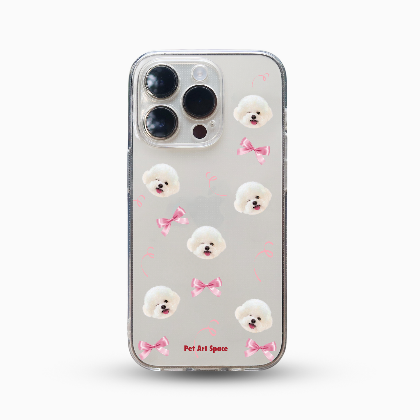 Pink Bow for 1 pet - Soft Clear Case with Camera Covered