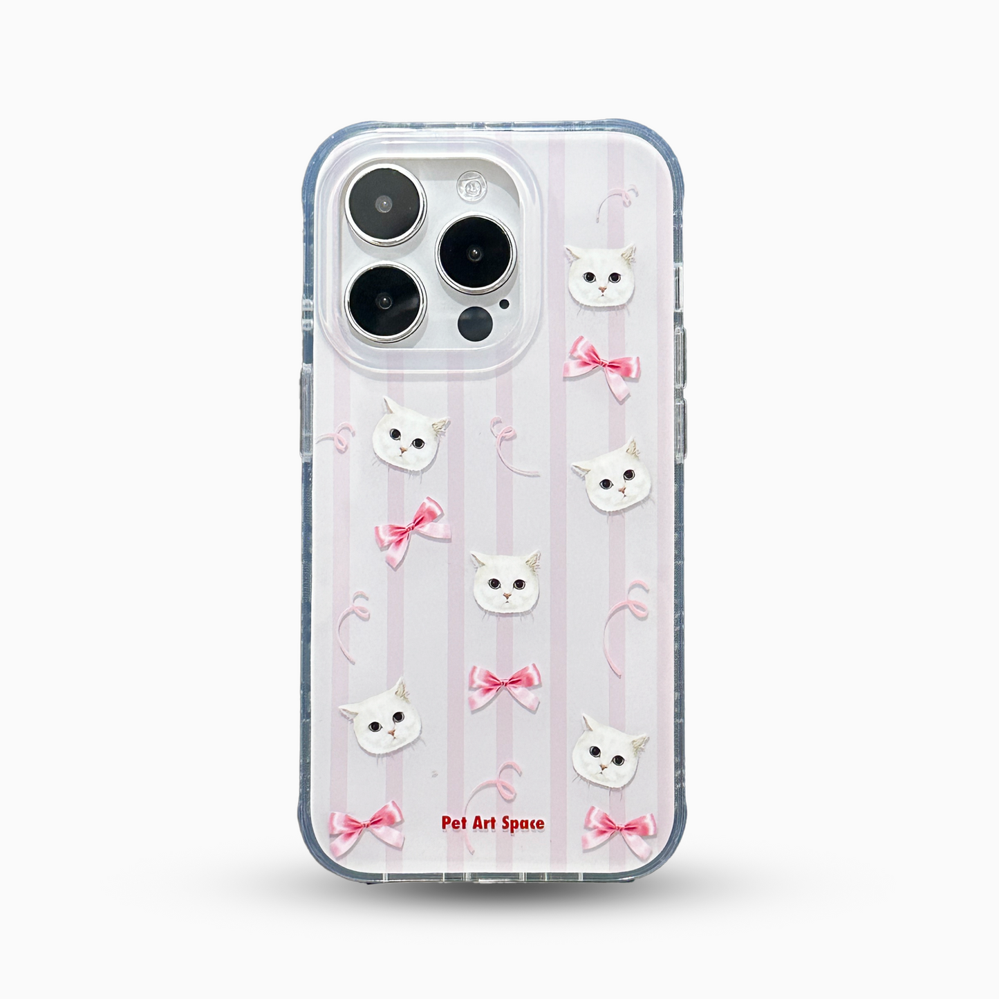 Pink Bow and stripes for 1 pet - IMD Double Layer Case