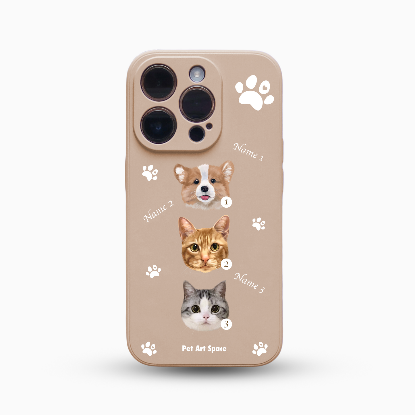 Paws for 3 Pets - Silicone Case - Beige