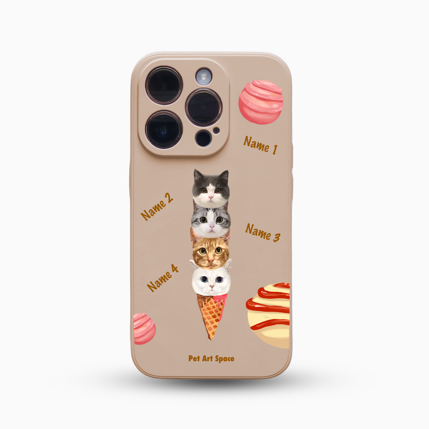 Ice Cream for 4 Pets - Silicone Case Beige