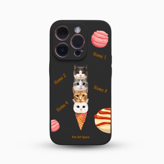 Ice Cream for 4 Pets - Silicone Case Black