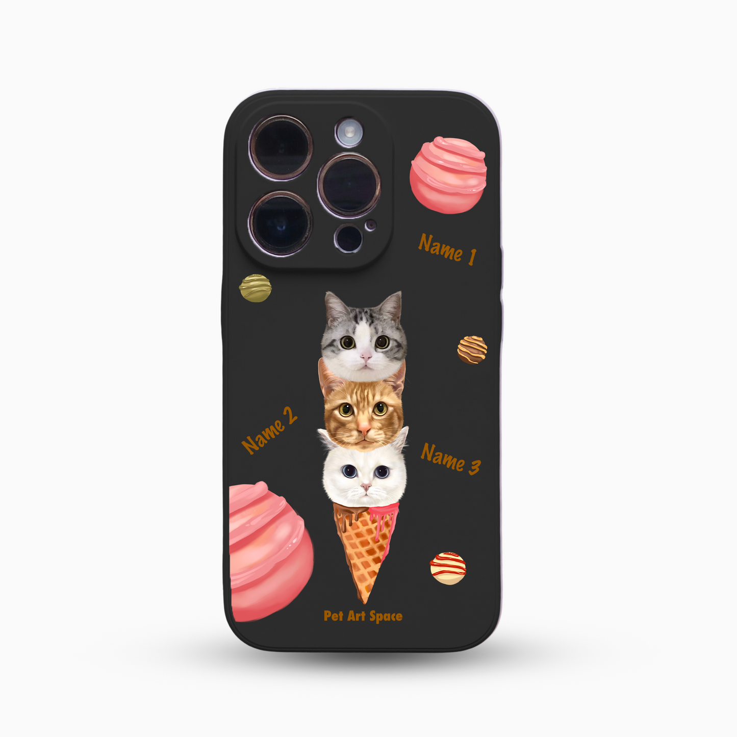 Ice Cream for 3 Pets - Silicone Case Black