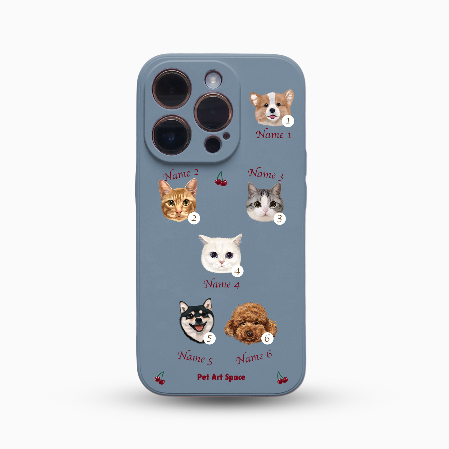 Cherry for 6 Pets - Silicone Case Dusty Blue
