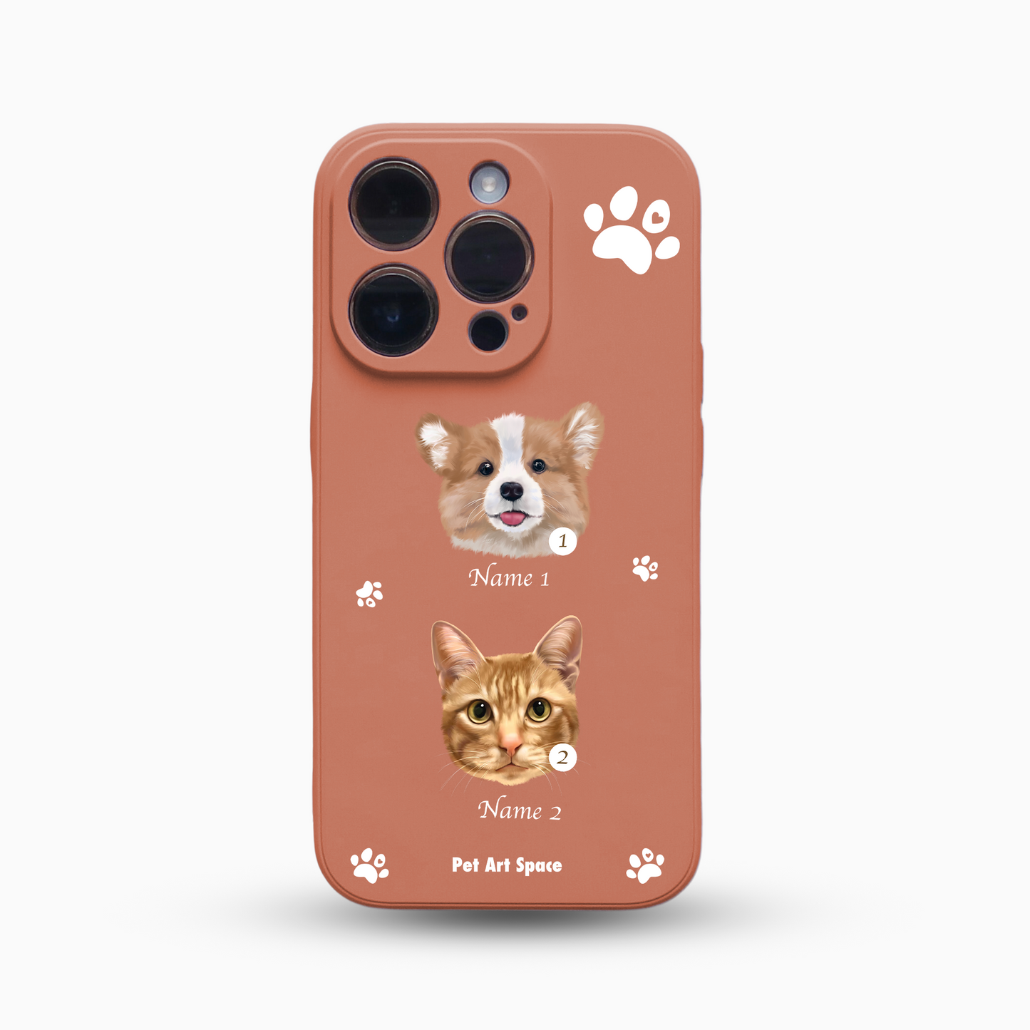 Paws B for 2 pets - Silicone Case - Orange