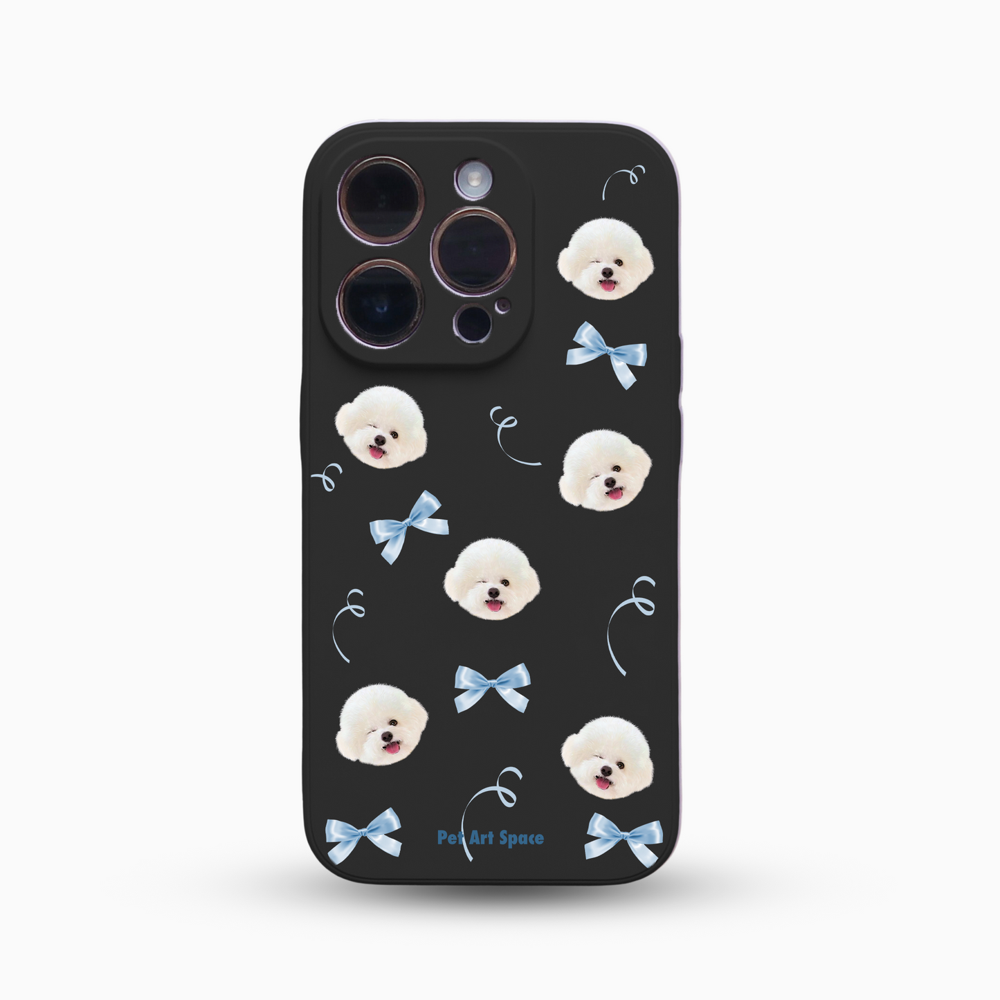 Blue Bow for 1 pet - Silicone Case Black