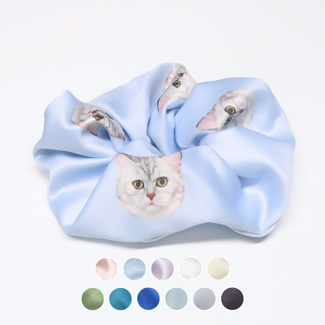 Hair Scrunchie - British Shorthair (Silver-black)