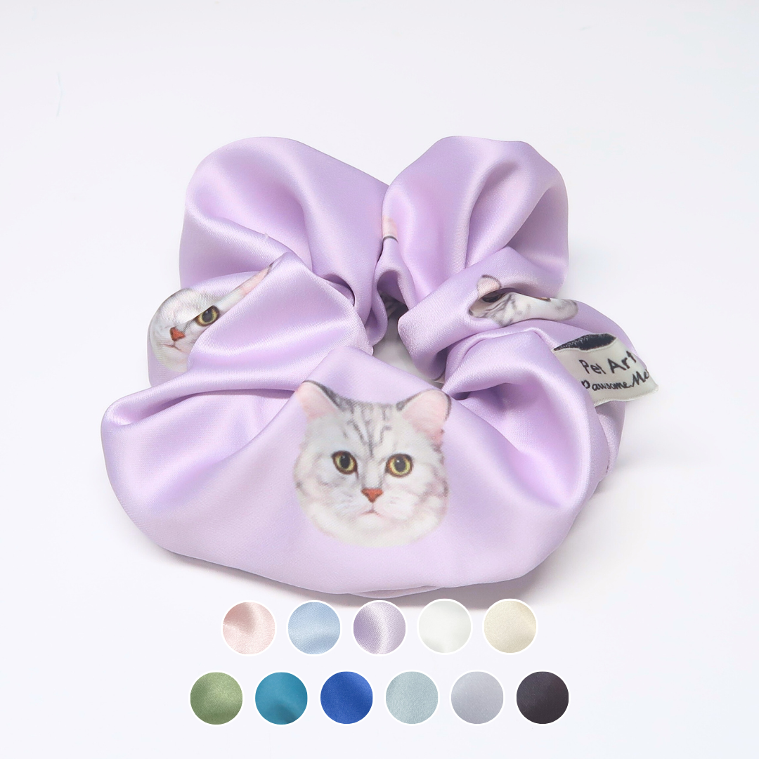 Hair Scrunchie - British Shorthair (Silver-black)