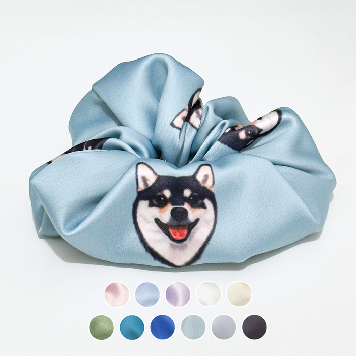 Hair Scrunchie - Black Shiba Inu