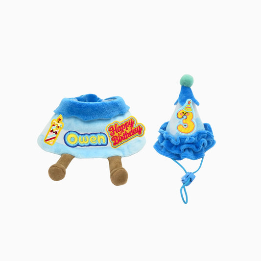 Birthday Cake Bib Set (Blue)