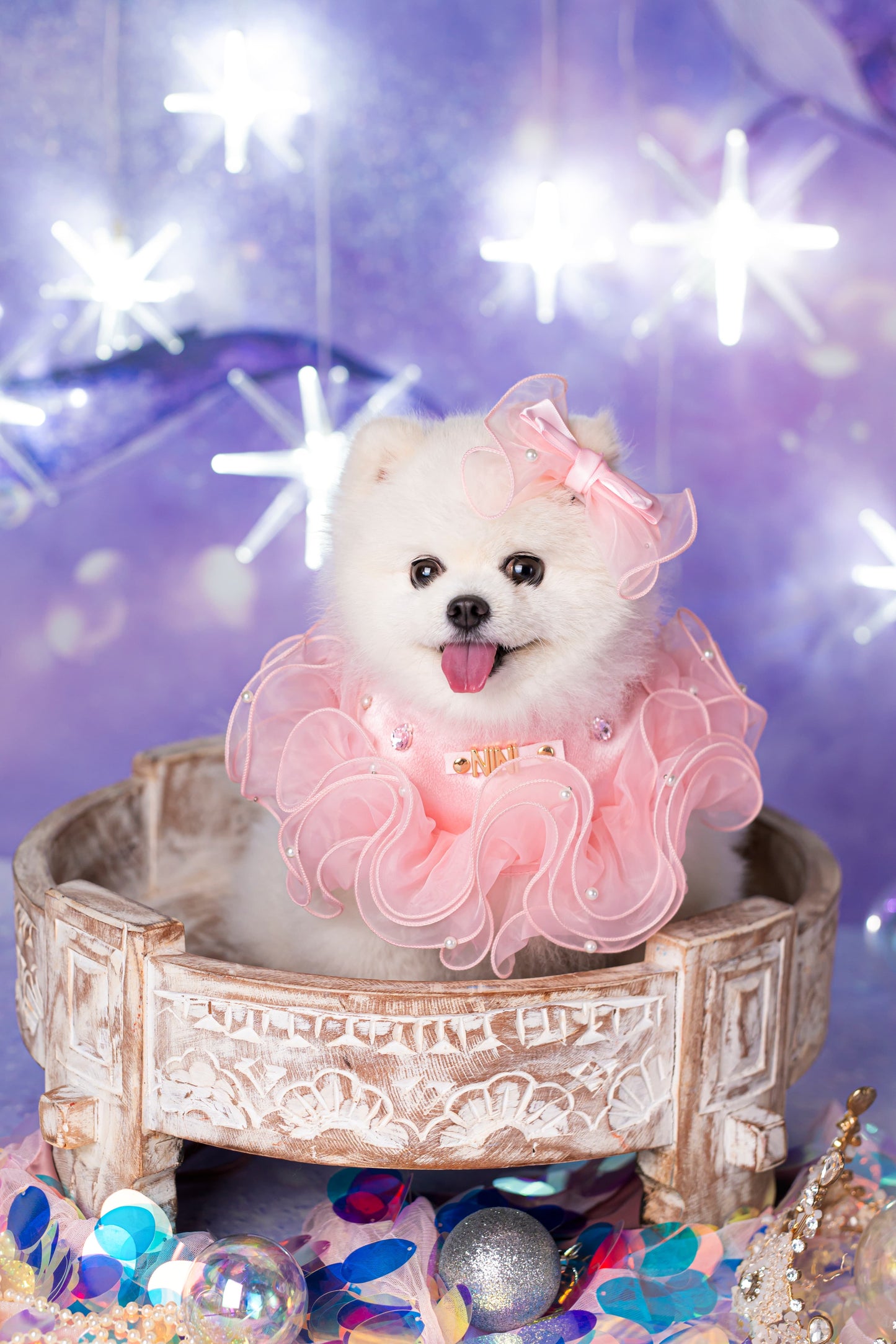 Royal Satin Bloom Pink - Custom Pet Bandana