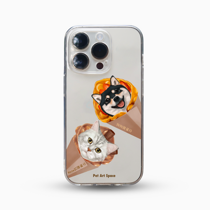 Waffle for 2 Pets - Soft Clear Case with Camera Covered
