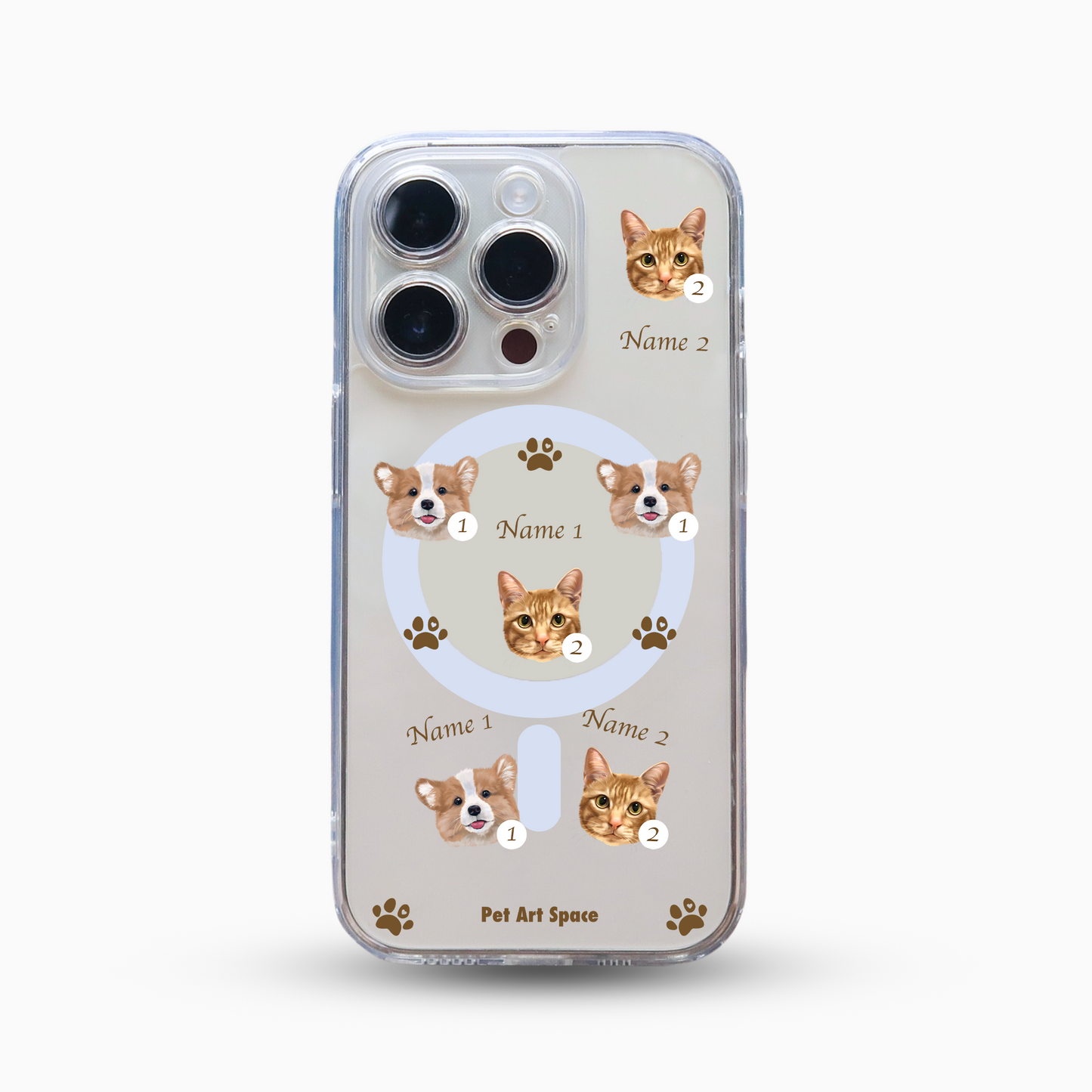 Paws A for 2 Pets - MagSafe Clear Case