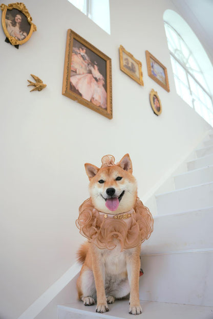 Royal Satin Bloom Champagne - Custom Pet Bandana