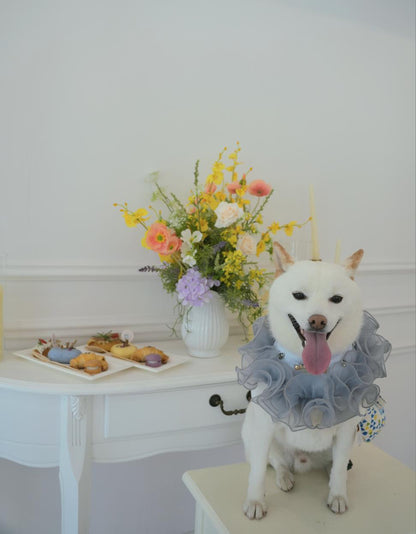 Royal Satin Bloom Grey - Custom Pet Bandana