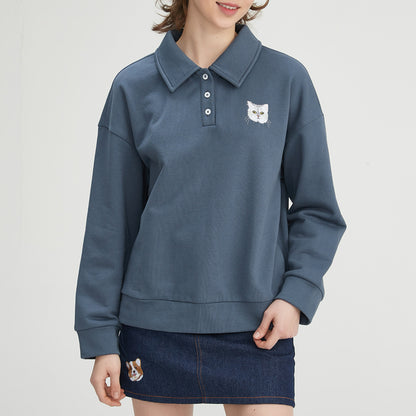 Custom Embroidered Half Button Up Sweatshirt