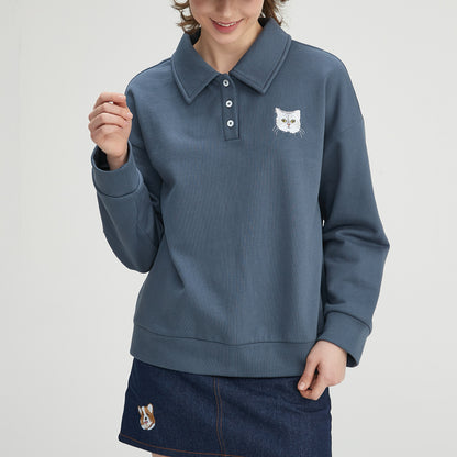 Custom Embroidered Half Button Up Sweatshirt