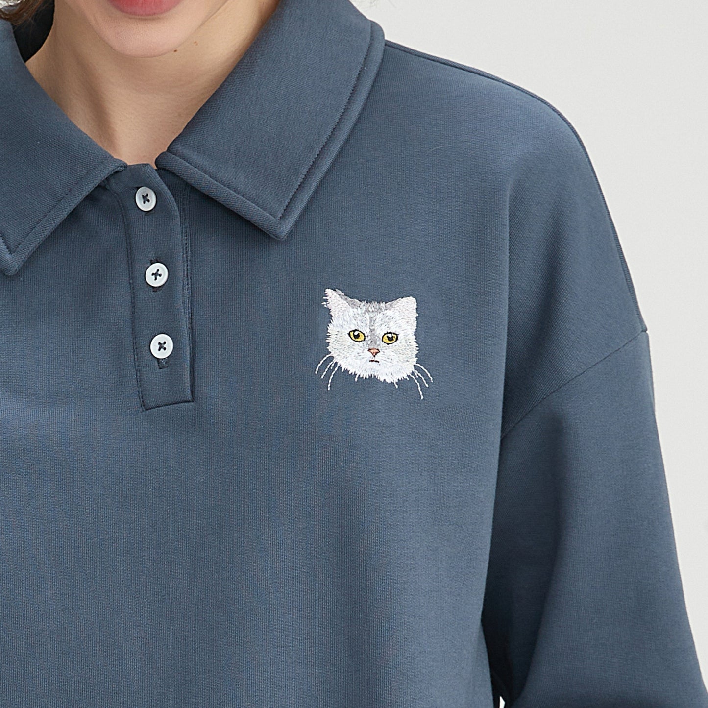 Custom Embroidered Half Button Up Sweatshirt