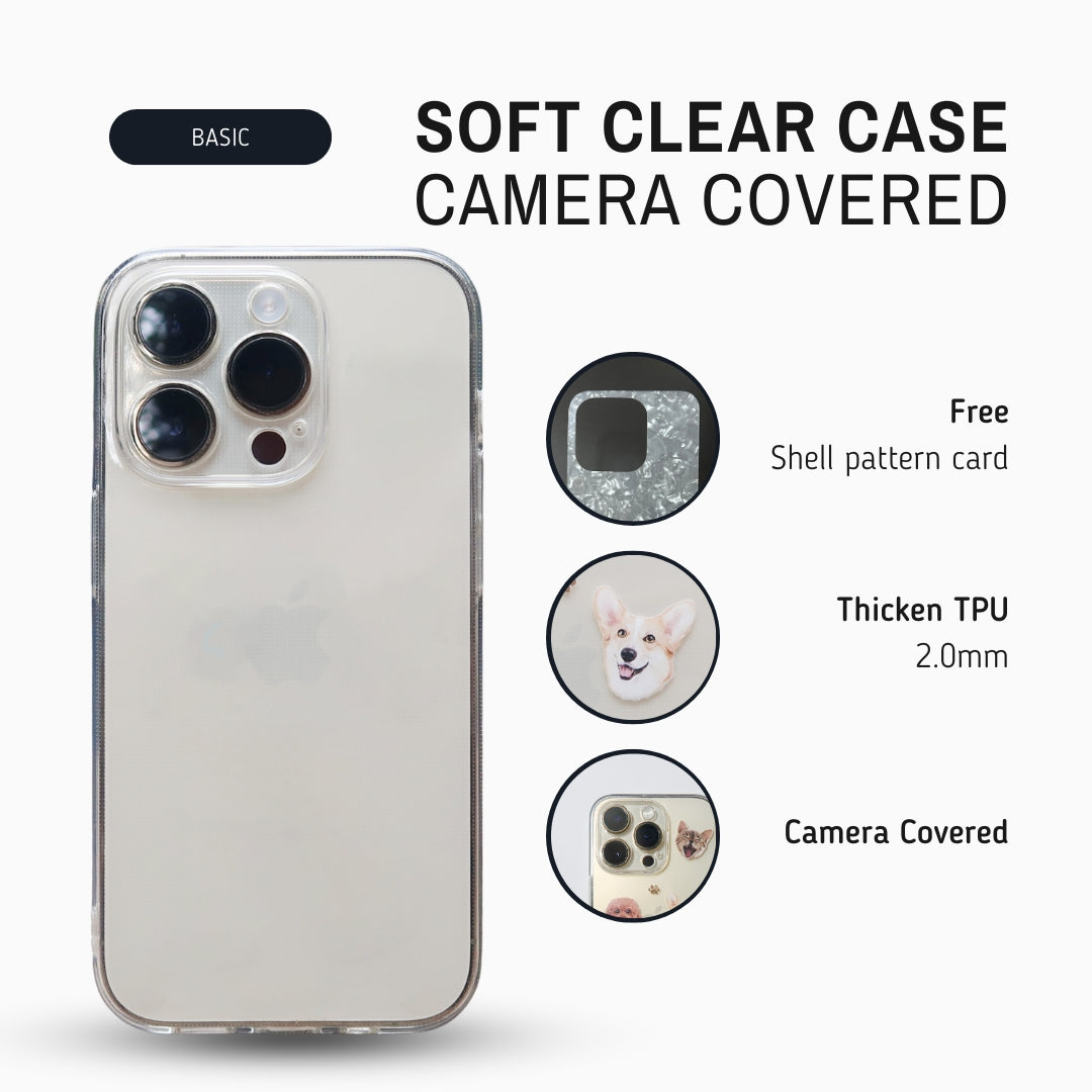 Waffle for 2 Pets - Soft Clear Case with Camera Covered