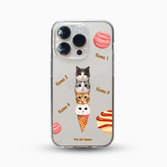 Ice Cream for 4 Pets - Soft Clear Case with Camera Covered