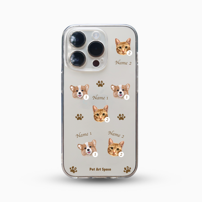Paws A for 2 Pets - Soft Clear Case with Camera Covered