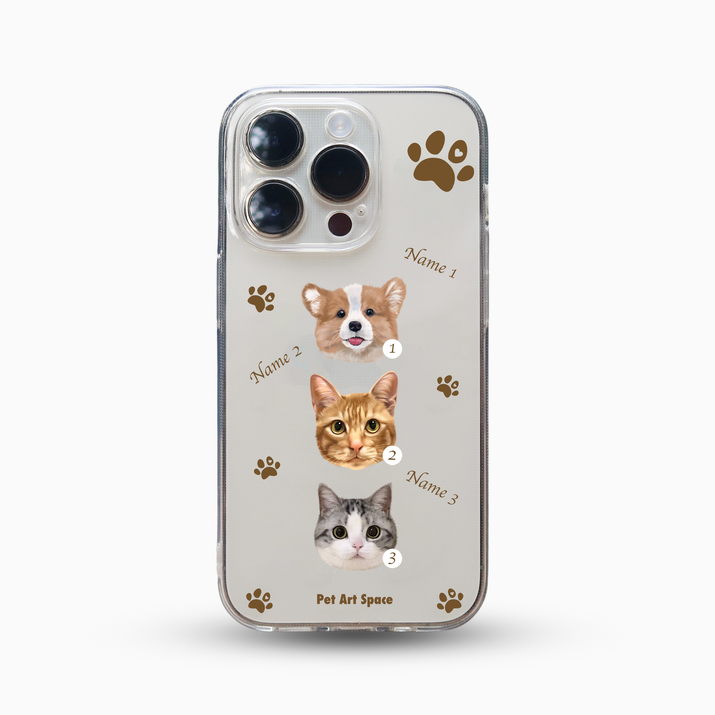 Paws for 3 Pets - Soft Clear Case with Camera Covered
