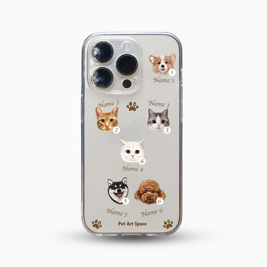 Paws for 6 Pets - Soft Clear Case with Camera Covered