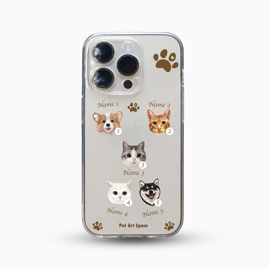 Paws for 5 Pets - Soft Clear Case with Camera Covered