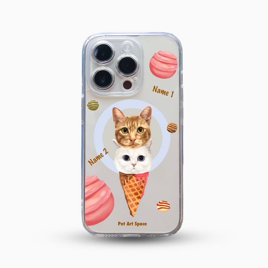 Ice Cream A for 2 Pets - MagSafe Clear Case