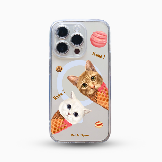 Ice Cream B for 2 pets - MagSafe Clear Case