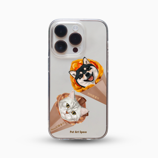 Waffle for 2 Pets - Soft Clear Case with Camera Uncovered