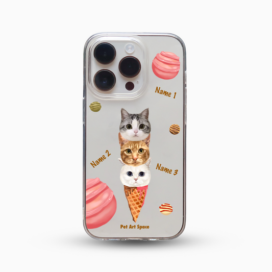 Ice Cream for 3 Pets - Soft Clear Case with Camera Uncovered