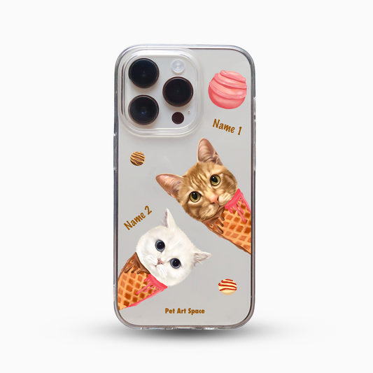 Ice Cream B for 2 pets - Soft Clear Case with Camera Uncovered
