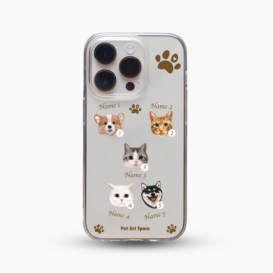 Paws for 5 Pets - Soft Clear Case with Camera Uncovered