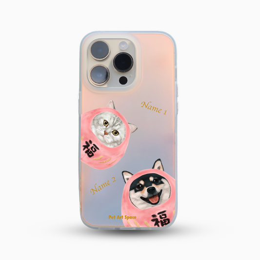 Pink Daruma for 2 pets - Golden Light Case