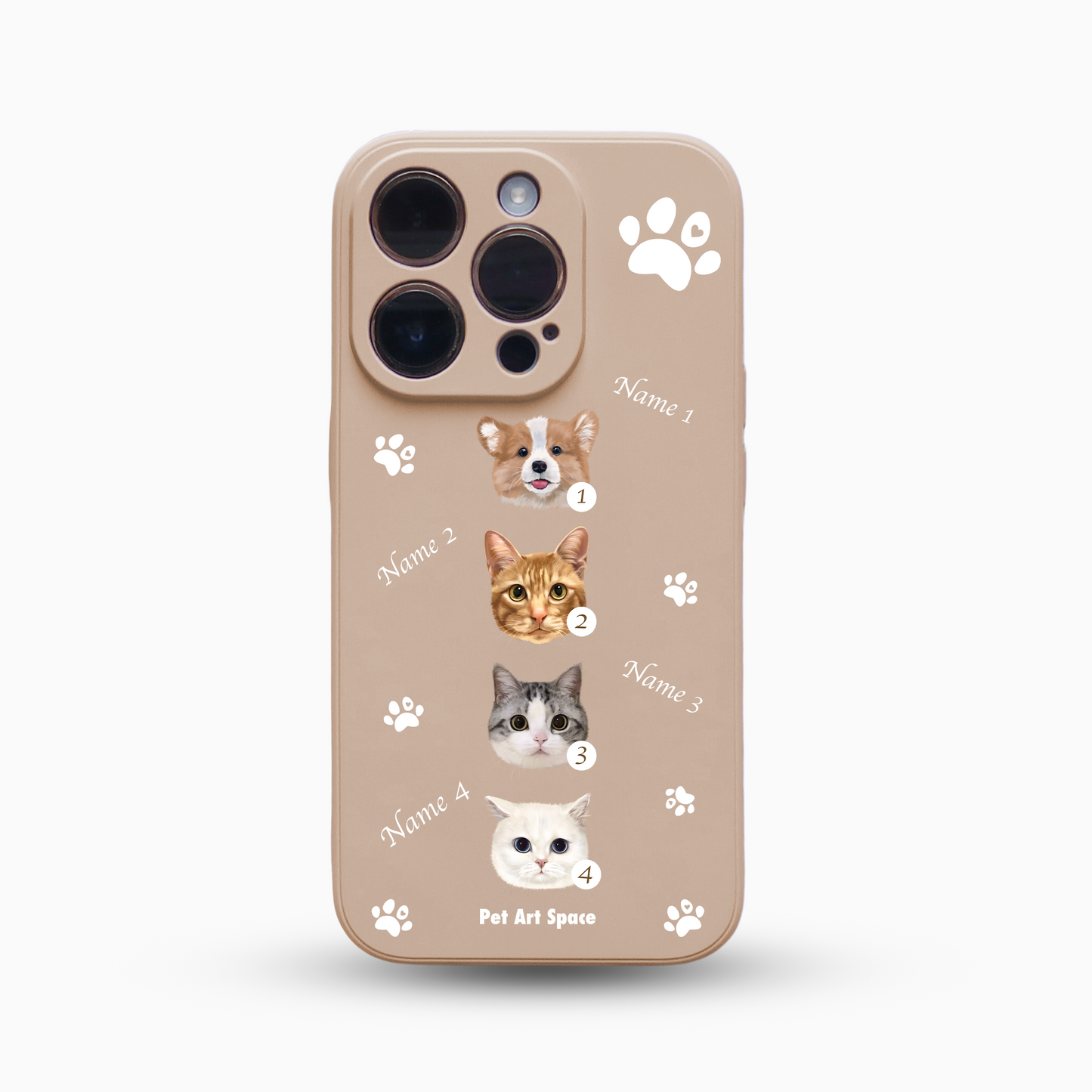 Paws for 4 Pets - Silicone Case - Beige