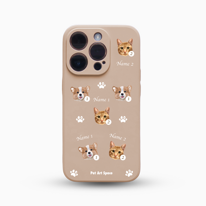 Paws A for 2 Pets - Silicone Case - Beige