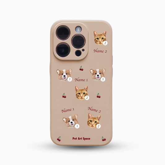 Cherry A for 2 Pets - Silicone Case Beige